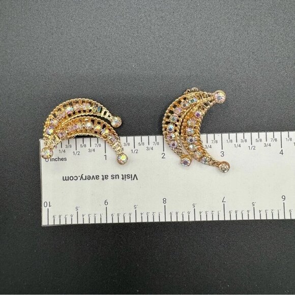 Vintage Stunning Crystal Rhinestone and Pearl Bib Necklace and Earring Set - Picture 9 of 16